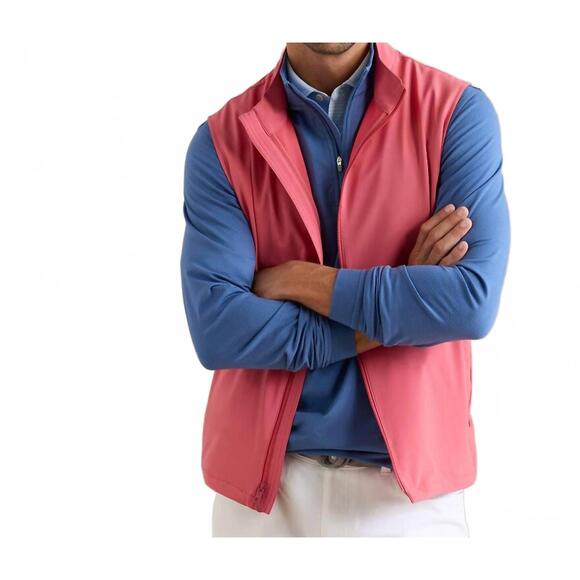 NEW PETER MILLAR dunes streamlined vest in chili red